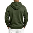 thumbnail image 4 of FENGYOU Mens Heavyweight Fleece Lined Zip Up Hoodie Loose Fit Hooded Sweatshirt Multi Pocket Casual Jacket Outerwear Army Green L, 4 of 7