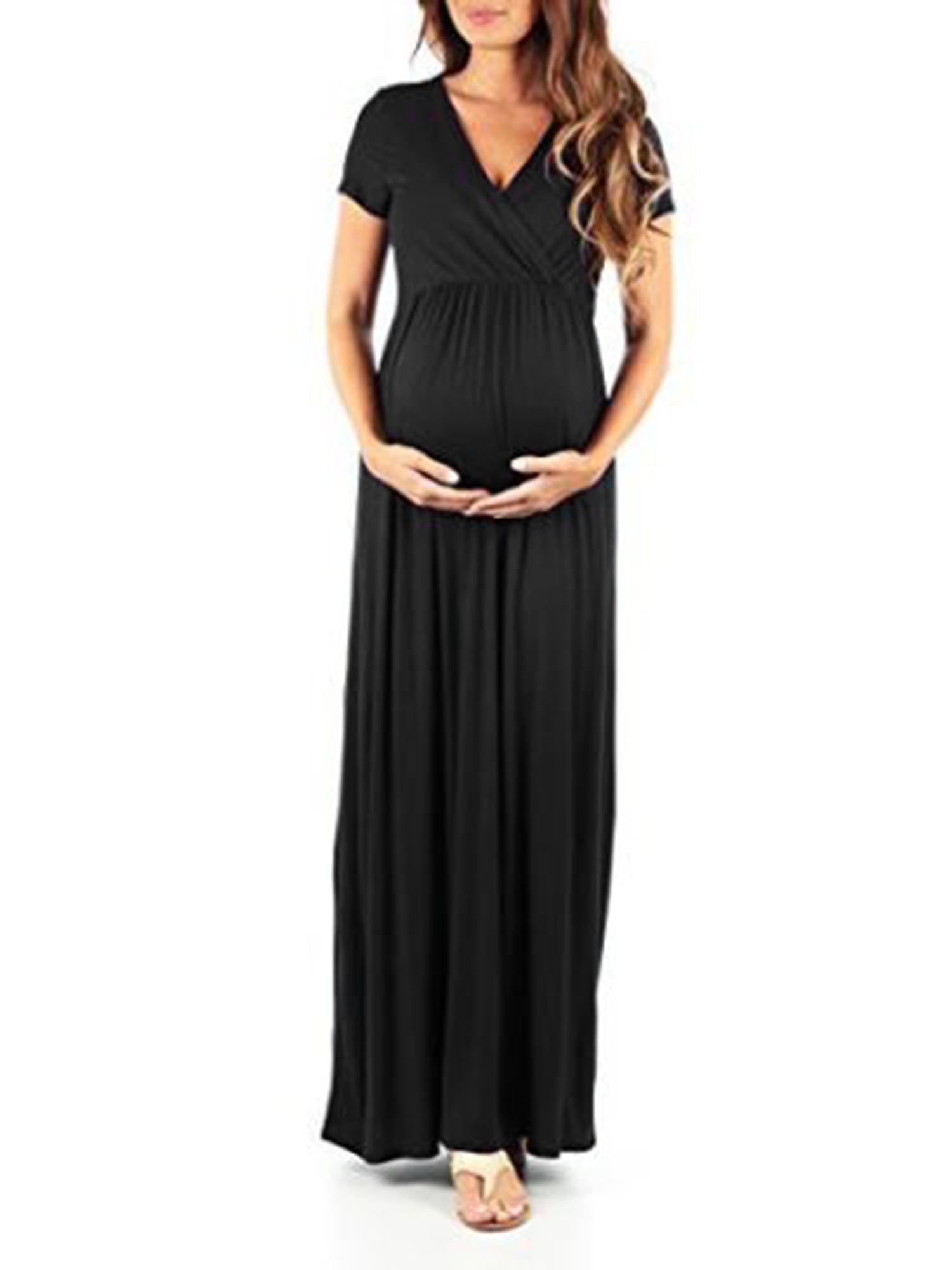 Sexy Dance - Maternity Maxi Dress Pregnant Women Long Gown Wrap ...