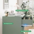 thumbnail image 4 of FANRAL 3 Large Drawer Nightstand,30" Tall Night Stand,24" Wide Side Table,Wood Fluted Bedside Table Modern End Table Small Dresser for Bedroom,Green Nightstand, 4 of 6