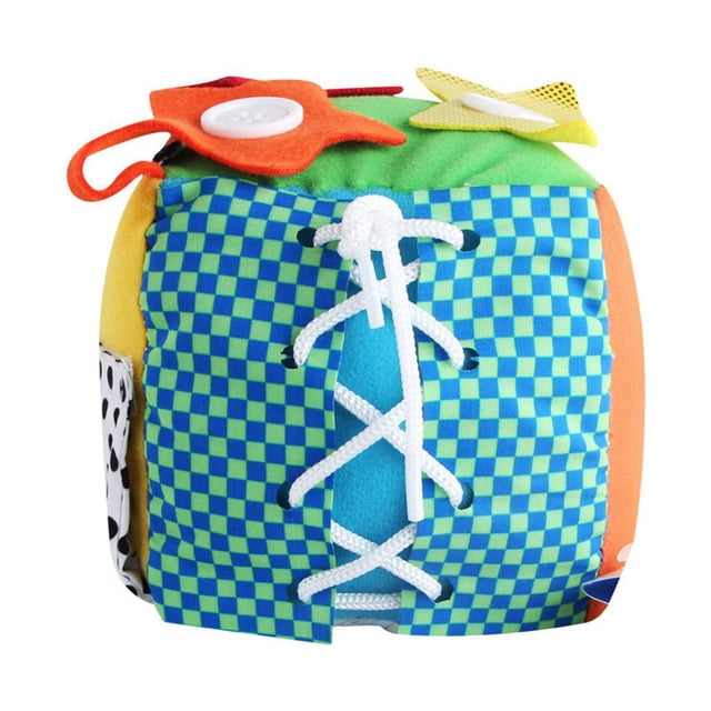 Bola De Cubo Multifuncional, Juguete De Simulación De La Vida Diaria, Bola De Tela De Felpa, Rompecabezas, Cordones Con Cremallera, Juguete Cognitivo, Bola Cuadrada Speravity FN002314-00