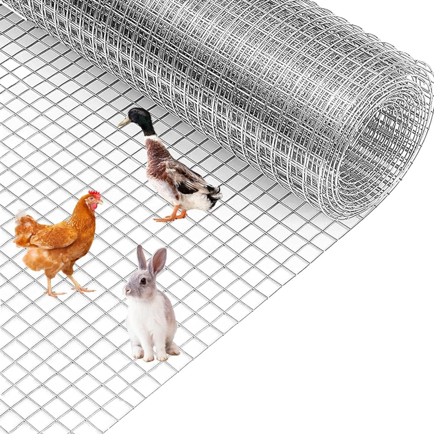 Riedhoff Hardware Cloth Fences, 19 Gauge, 1/2" Square Mesh Roll, 48" x 50', Silver