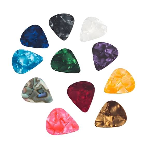 QAYOZ 60pcs Colorful Heart Shape Guitar Picks for Guitar Bass Ukulele Mandolin Banjo 0.46mm 0.71mm 0.96mm Assorted Colors