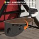thumbnail image 4 of Garvee columpio para porche de 3 plazas tipo 2 en 1, con cojines removibles, toldo ajustable y portavasos, estructura de acero para patio o jardín, 4 of 8