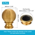thumbnail image 2 of Uxcell 6Pack Plastic Rhombic Curtain Rod Finials Fit 26-28mm Dia Drapery Rail (Gold), 2 of 6