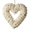 Rose Heart Artificial Floral Wreath, White 9.5-Inch