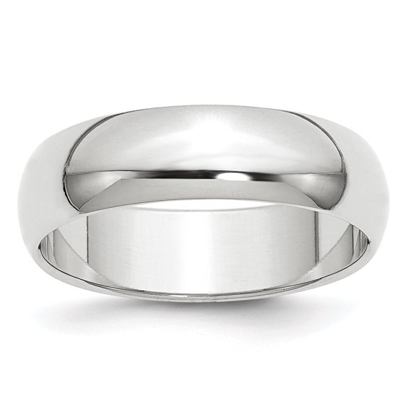 14 Carats Or Blanc 6mm Demi-Rond Bande