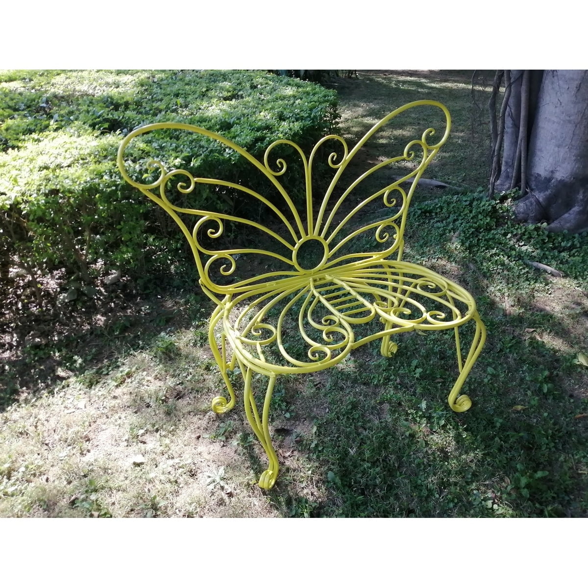 Yellow Metal Garden Butterfly Chair