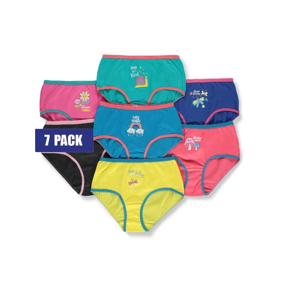 Real Love Girls' 7-Pack Bikini Briefs Underwear Color: royal/multi Size: 3t