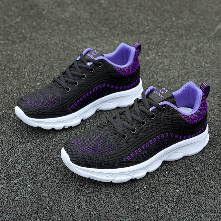 CAICJ98 Non Slip Shoes for Women Women's Slip on Sneakers - Casual  Comfortable Nurse Tennis Shoes,Purple 