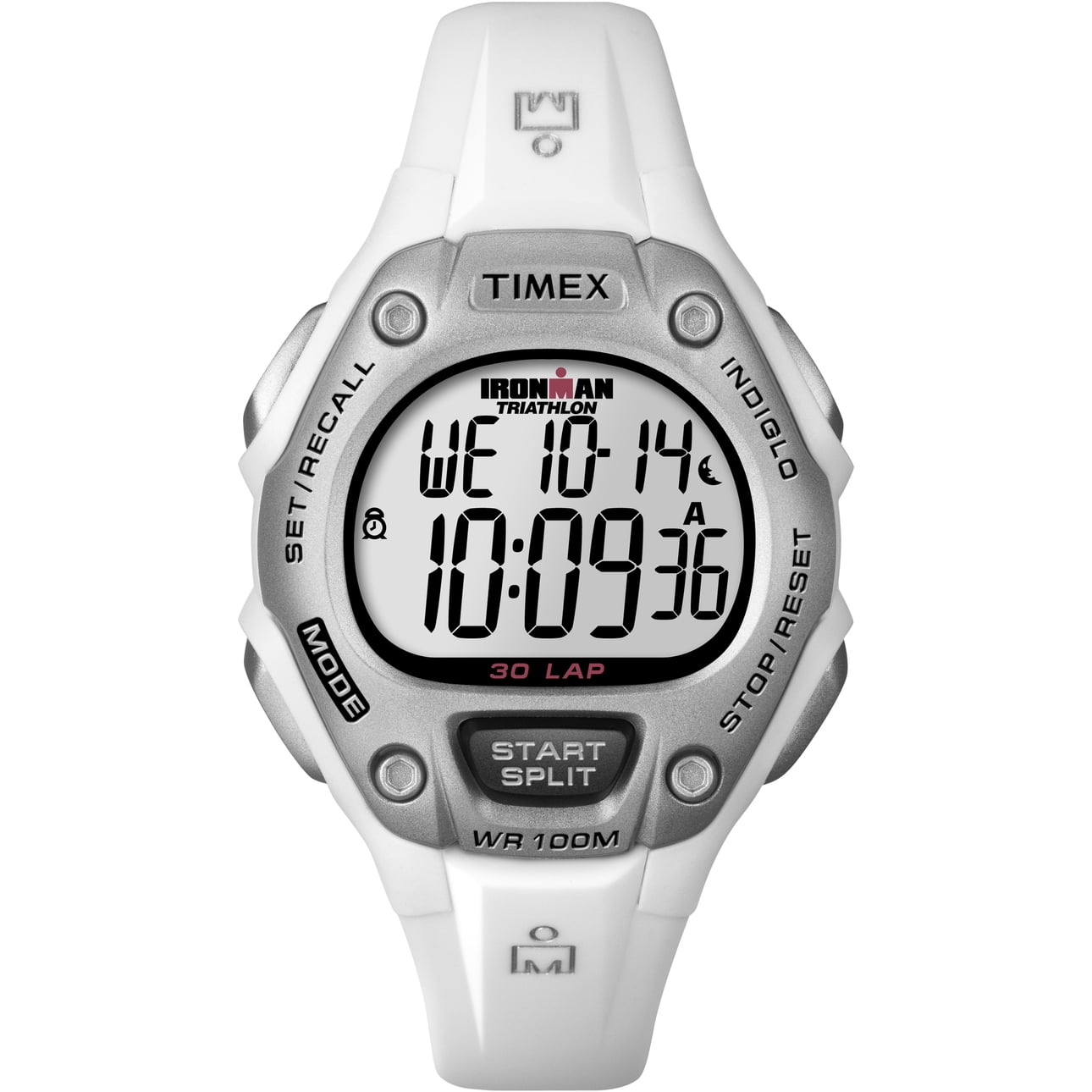 TIMEX Unisex IRONMAN Classic 30 White/Silver 34mm Sport Watch, Resin Strap