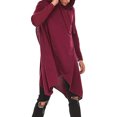 thumbnail image 2 of Zylarhe Men Splicing Hooded Solid Trench Coat Jacket Cardigan Long Sleeve Outwear Blouse Hooded Sweatshirt Men, 2 of 6