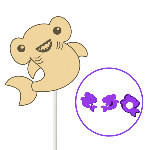 Shark Cake Pop Mold W Embosser Hammer Head