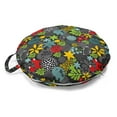 thumbnail image 1 of Autumn Round Floor Cushion with Handle, Fox Forest Friends Leaves Dotted Art Floral, Decorative Pillow for Living Room & Dorms, 18" Round, Multicolor, by Ambesonne, 1 of 4