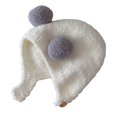 thumbnail image 2 of Joernso Cute Winter Warm Kids Girl Boys Baby Hat Fleece Hat with Ball Decor Patchwork Color Ear Protection Hat Soft Newborn Bonnet Hat, 2 of 8