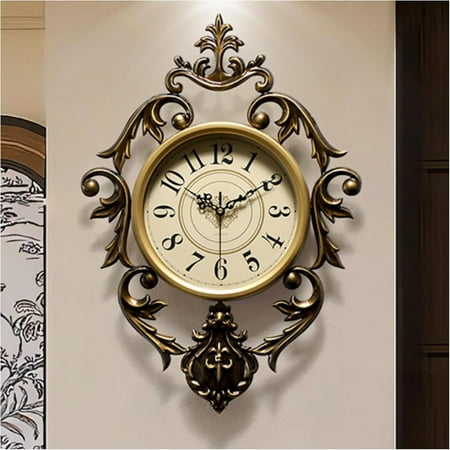Vintage Wall Clocks Living Room,Decorative Antique Large Wall Clocks,21 x 15 Digital Retro Silent Wall Clock Battery Operated for Bedroom Kitchen Entryway Office Decor