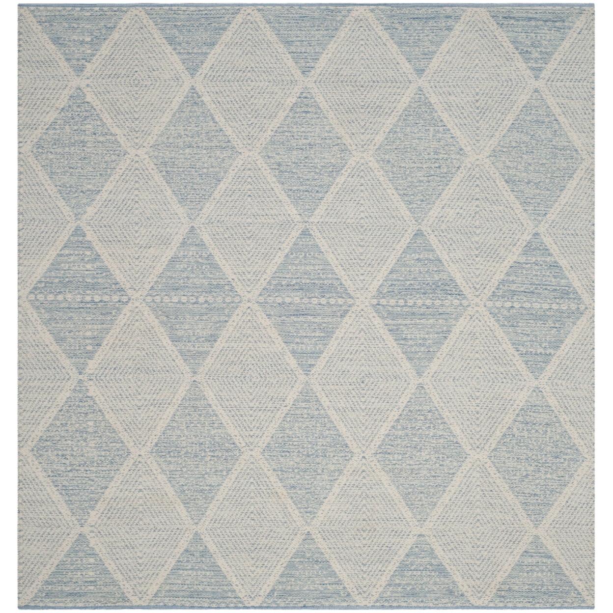 SAFAVIEH Montauk Caleb Geometric Diamond Cotton Area Rug, Light Blue, 3' x 5'