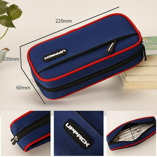 Pencil Case Big School Pencil Cases For Office Korean Double Layer  Stationery Solid Color Pen Case Trousse Scolaire Pencil Bags 