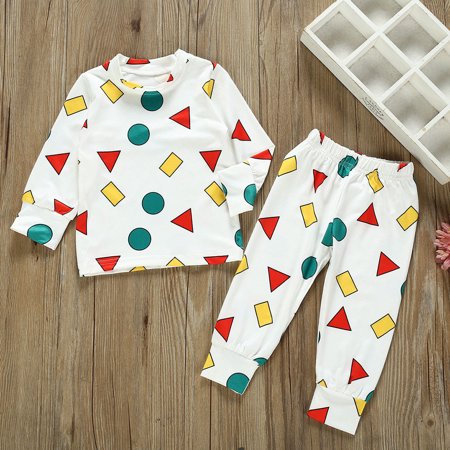 

DAETIROS Quick Drying infant Kid Baby Boys Printed Tops Pants Pajamas Sleepwear Christmas Outfit White