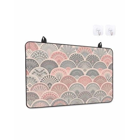 Stove Top Covers for Electric Stove Vintage Ethnic Kitchen Glass Ceramic Electric Cooktop Covers 28.5 x20.5 Colorful Abstract Geometric Motifs HeatResistant Oven/Countertop/Dishwasher Protector