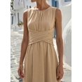 thumbnail image 4 of Womens Khaki Sleeveless Maxi Dress, Casual Summer Vocation Criss-Cross, 4 of 4