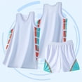 thumbnail image 4 of Yuanlook Solid Color Sleeveless Tank Top Elastic Waist Shorts Sport Training Football Soccer Wear Matching Outfit Set for Kids, 4 of 5