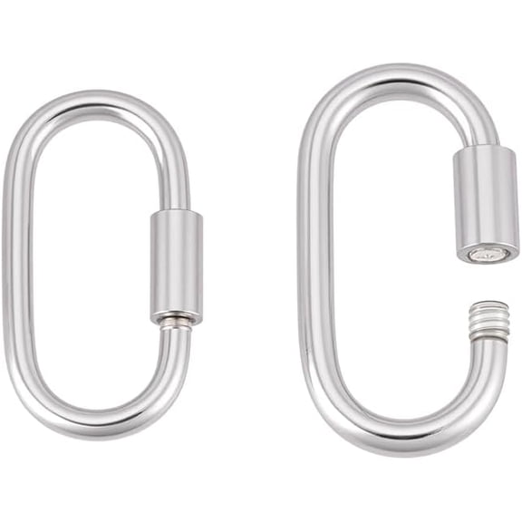 2pcs 925 Sterling Silver Screw Lock Clasps 13.5mm/15mm Oval Necklace Clasps Necklace Shortener Bracelet Enhancers Jewellery Connectors for DIY