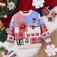 thumbnail image 2 of Mrzhqd Girls Sweaters Casual Knitted Fashion Soft Sweater Crew Neck Long Sleeve Christmas Reindeer Plaid Print Tops Fall Winter Kids Clothes White Size 10-11 Years, 2 of 7