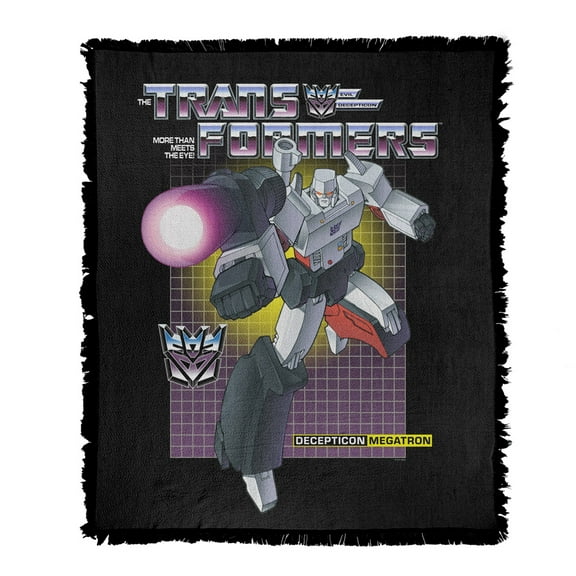 Transformers Blanket, 50'x60' Megatron Woven Tapestry Cotton Blend Fringed Throw