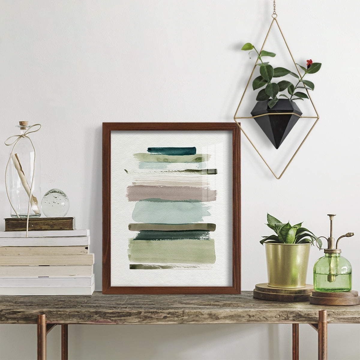 Grass Stains I - Framed Print w/glass - Chestnut