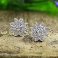 thumbnail image 2 of 0.10 Carat (Cttw) White Natural Diamond Cluster Snowflake Stud Earrings 14k Yellow Gold Over Sterling Silver (I-J Color, I2-I3 Clarity, 0.10 Cttw), 2 of 5