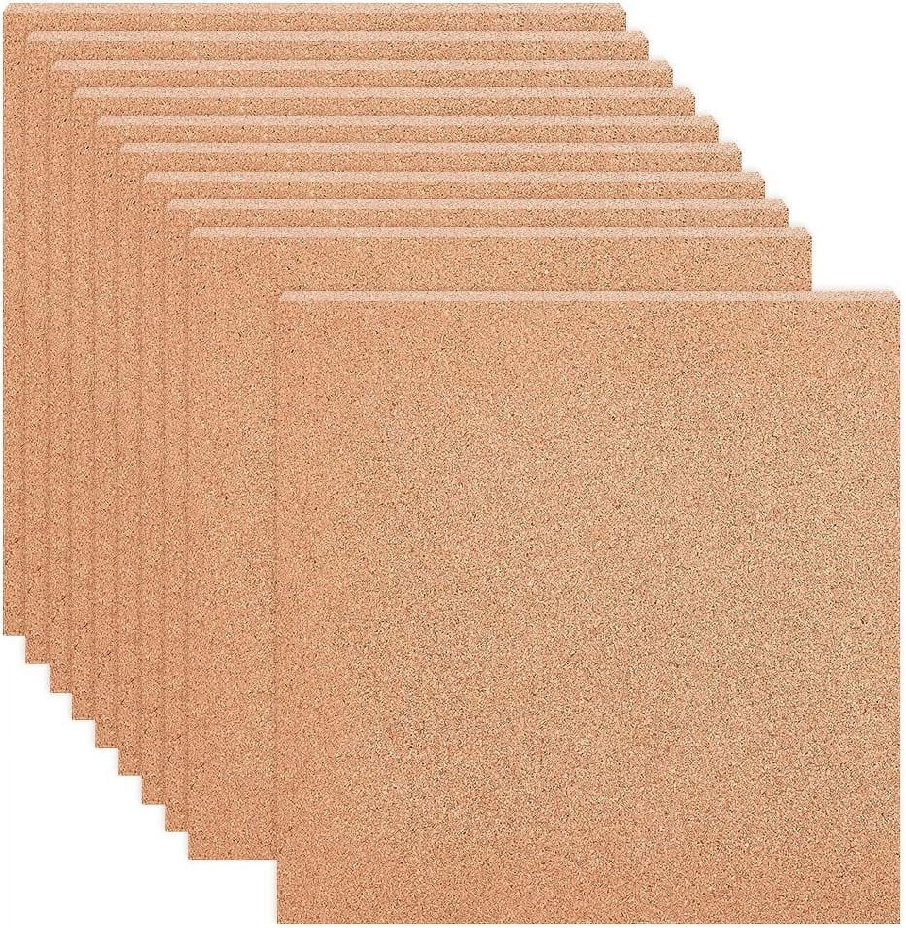 6PCS Cork Sheet 12x12inch Square Cork Sheet Sand Brown Coasters Cork Board for Bulletin Boards Wall Decorations and DIY Crafts 4mm Thick Sandy Brown