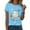 Sky Blue, variant on enyan Halloween Autumn Shirts for Women Funny Ghost Pumpkin Graphic Printed Shirts Halloween Short Sleeve Graphic Tees Fall T-Shirts Tops Dark Green,M