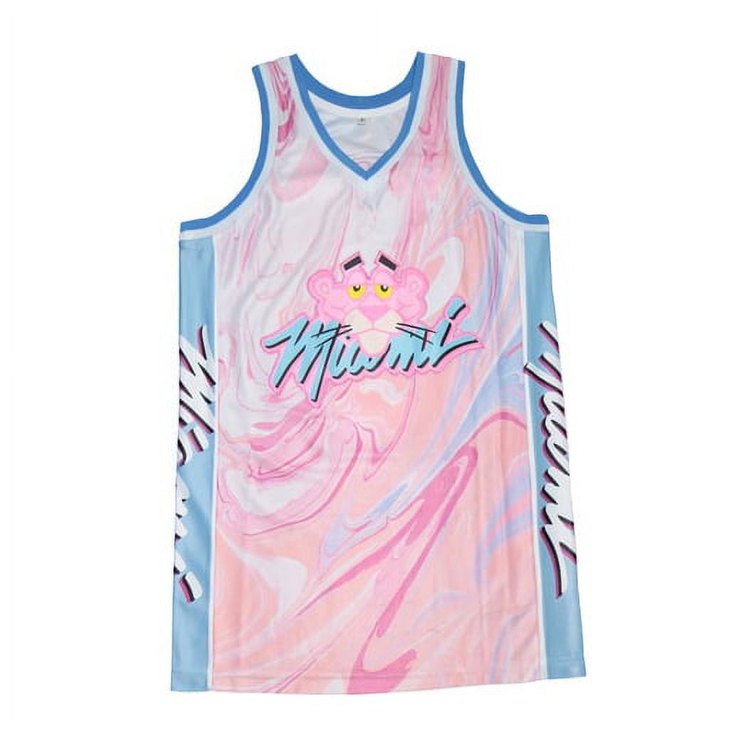 Men's 3 Pink Basketball Jersey Stitched Name Number Sports Fan