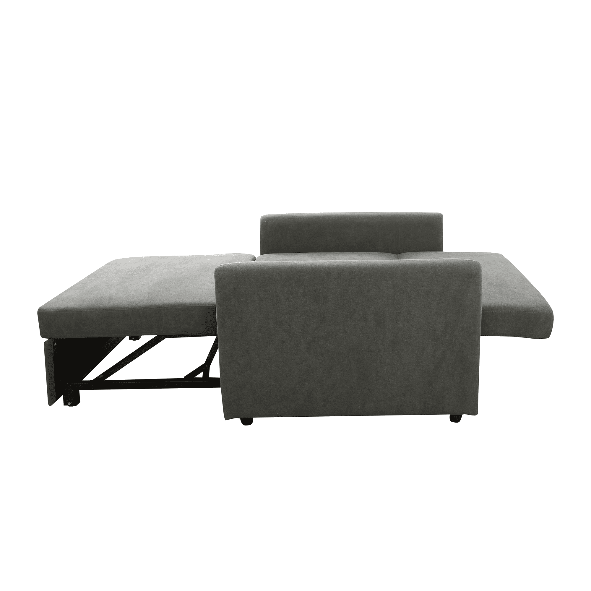MAYEERTY 36" Modern Upholstered Lint Convertible Sofabed Armchair - Quick-Fold Design for Living Room, Gray