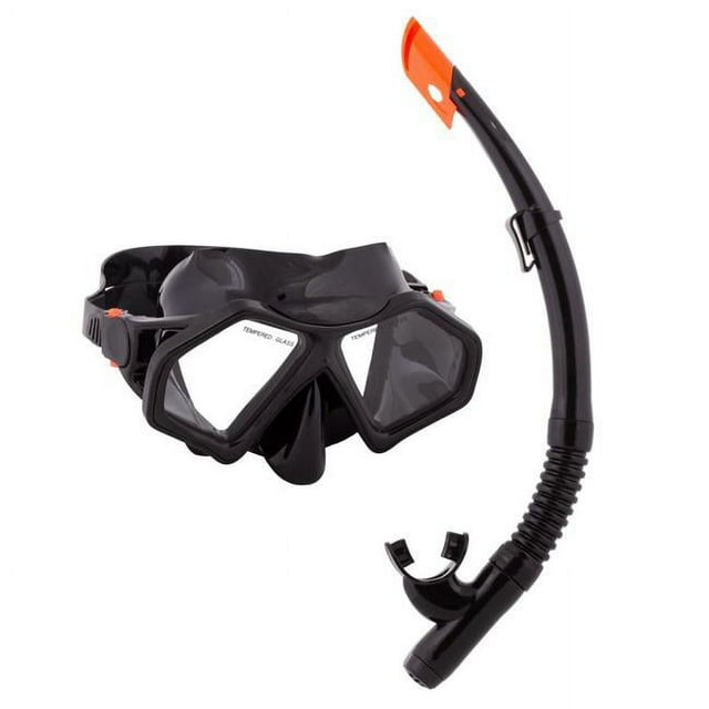 Brybelly SSWI-402 Semi-Dry Diving & Snorkel Set, Stealth - Adult