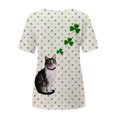 thumbnail image 5 of Pompotops Blouse Décontractée pour Femmes Imprimée pour la Saint-Patrick à Manches Courtes Col Rond T-shirt, 5 of 5