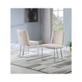 thumbnail image 2 of Double Minimalistic Cream Velvet Side Chairs with Chrome Legs, 2 of 2