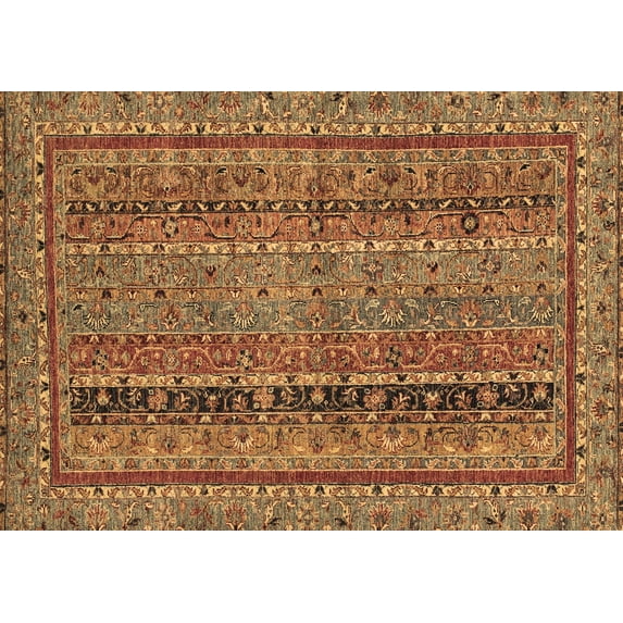 Ahgly Company Indoor Rectangle Abstract Brown Modern Area Rugs, 5' x 7'