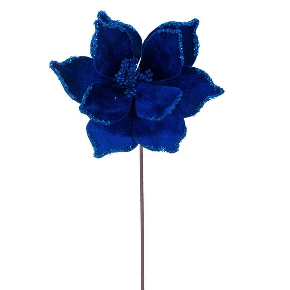 21.5" Blue Poinsettia 10" Flower 6/Bag