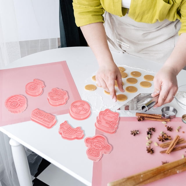 unbranded 8Ud De Cocina Para Galletas Rosa Con Diferentes Formas Para DIY En Año Nuevo