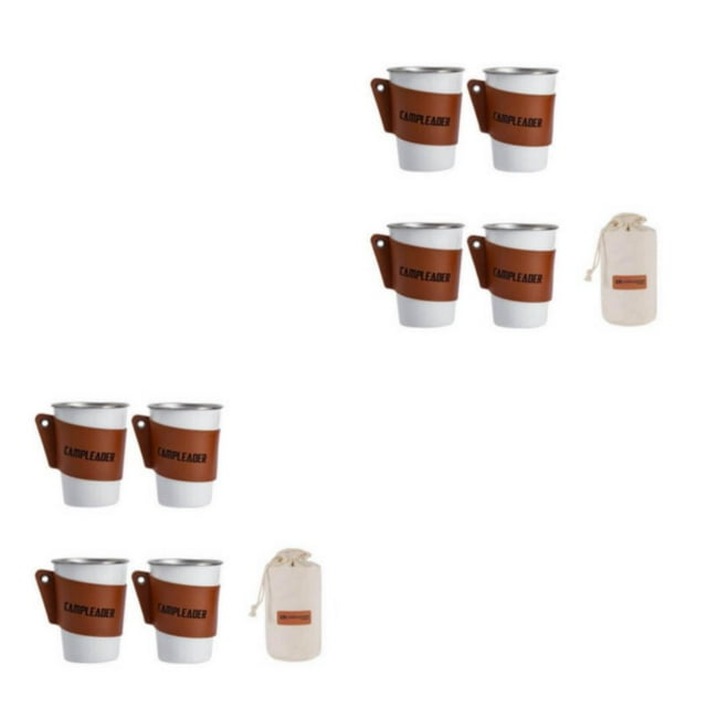 Greeniant Juego de 4 piezas de acero inoxidable, vaso de vino, taza de leche, patrón de tazas de agua y cerveza para viajes, Camping, barbacoa, Type8 NO8