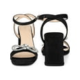 thumbnail image 5 of BLISSFUL STEP Rhinestones Slingback Block High Heel Sandal for Women Black (Size 7), 5 of 5