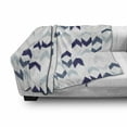 thumbnail image 3 of Navy Soft Flannel Fleece Throw Blanket, Abstract Ikat Chevron Hazy Zigzag Folk Traditional Image, Cozy Plush for Indoor and Outdoor Use, 70" x 90", Purple Slate Blue White, by Ambesonne, 3 of 6