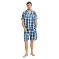 thumbnail image 6 of Vulcanodon Mens Cotton Pajama Short Set, Button Down Pajama Set for Men Plaid Men's Sleepwear(Plaid-Royal Blue, Medium), 6 of 8