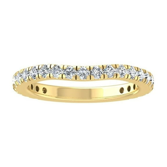 Araiya Fine Jewelry 10K Yellow Gold Round-shape Lab Grown Diamond Wedding Band Ring ( 5/8 cttw, D-F Color, VS Clarity) Size 10