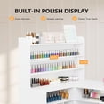 thumbnail image 4 of OmySalon L Shaped Manicure Table with Dust Collector, 52" L Corner Nail Desk for Nail Techs, w/Polish Display Rack Arm Rest, Acetone Resistant Top, Drawer and Cabinet Storage, for Nail Salon, 4 of 7