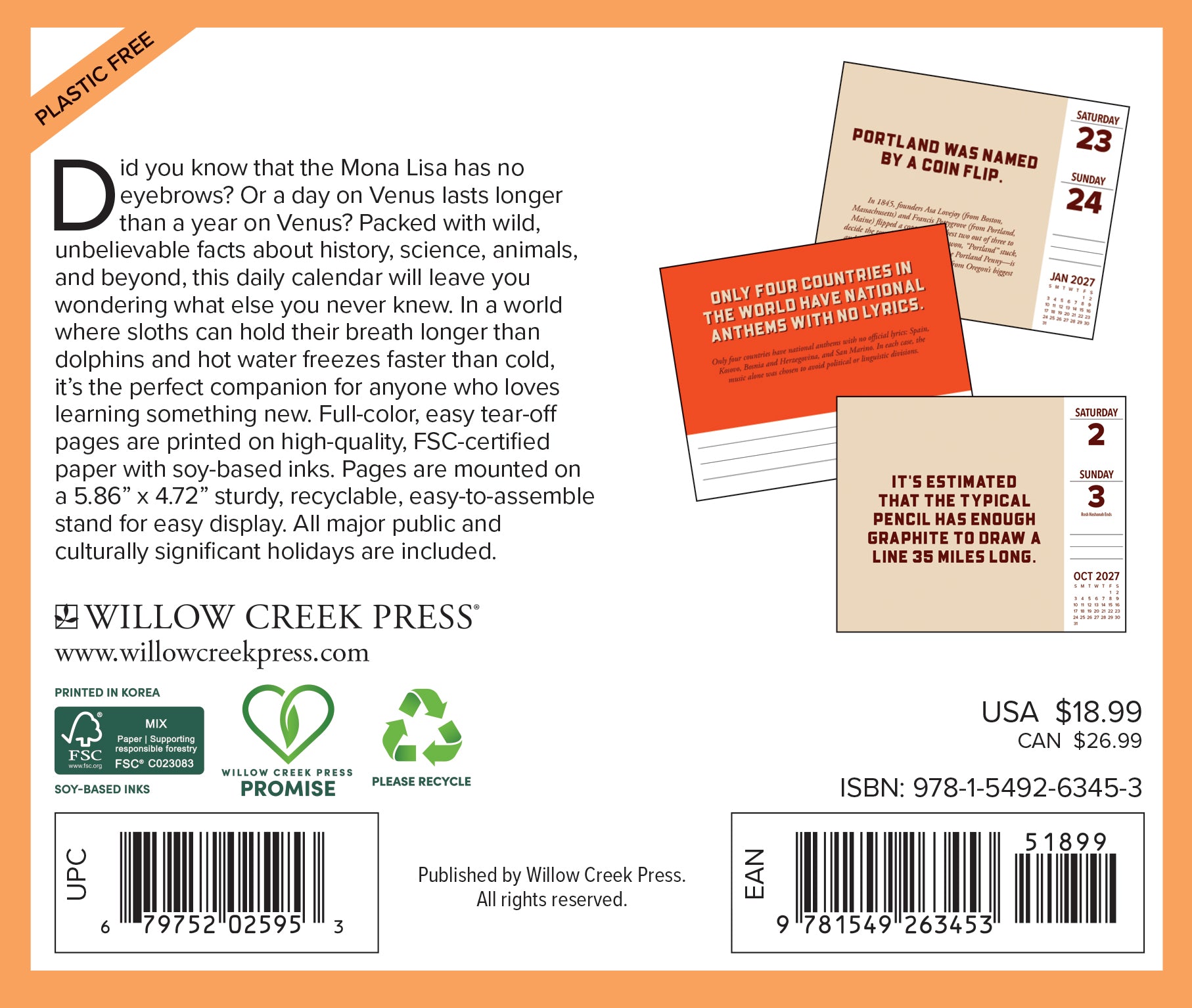 Willow Creek Press, Facts Crazier Than Fiction 2027 Box Calendar
