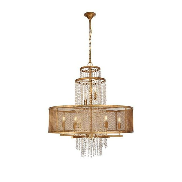 Elegant Lighting 1540D32GI Legacy 8 Light Golden Iron Chandelier