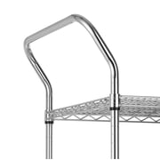 Finnhomy 2 Tier Commercial Grade Rolling Cart, Heavy Duty Utility Cart, Carts with Wheels and Handles, Kitchen Carts on Wheels, Metal Cart with 600 lbs Capacity