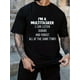 thumbnail image 1 of Funny Multitasker Letter Pattern Print Men's Comfy Chic T-shirt, Graphic Tee Men's Summer Outdoor Clothes, Men's Clothing, Tops For Men, Gift For Men, Casual Sporty Tee, Summer Gifts, 1 of 5